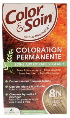 Les 3 Chênes Color & Soin Coloration Permanente Extraits Végétaux Sans Ammoniaque - Coloration : Blond Blé : 8N