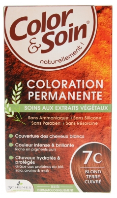 Les 3 Chênes Color & Soin Coloration Permanente Extraits Végétaux Sans Ammoniaque - Coloration : Blond Terre Cuivré : 7C