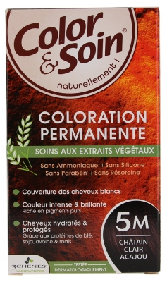 Les 3 Chênes Color & Soin Coloration Permanente Extraits Végétaux Sans Ammoniaque - Coloration : Châtain Clair Acajou : 5M