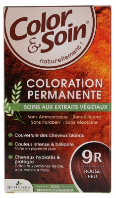 Les 3 Chênes Color & Soin Coloration Permanente Extraits Végétaux Sans Ammoniaque - Coloration : Rouge Feu : 9R