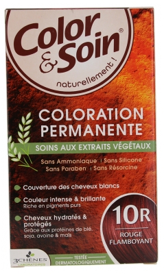 Les 3 Chênes Color & Soin Coloration Permanente Extraits Végétaux Sans Ammoniaque - Coloration : Rouge Flamboyant : 10R