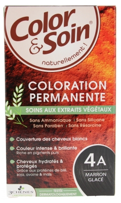 Les 3 Chênes Color & Soin Coloration Permanente Extraits Végétaux Sans Ammoniaque - Coloration : Marron Glacé : 4A