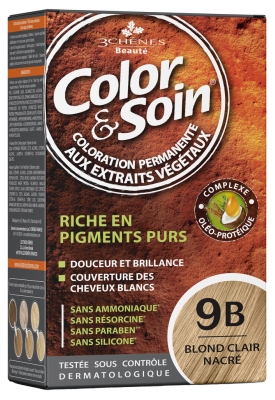 Les 3 Chênes Color & Soin Coloration Permanente Extraits Végétaux Sans Ammoniaque - Coloration : Blond Clair Nacré : 9B
