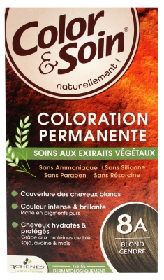 Les 3 Chênes Color & Soin Coloration Permanente Extraits Végétaux Sans Ammoniaque - Coloration : Blond Cendré : 8A