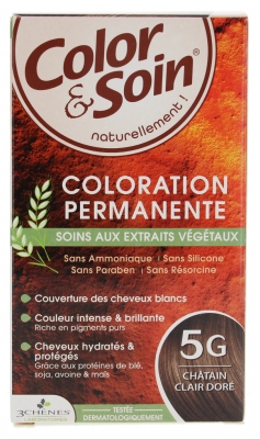 Les 3 Chênes Color & Soin Coloration Permanente Extraits Végétaux Sans Ammoniaque - Coloration : Châtain Clair Doré : 5G