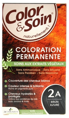 Les 3 Chênes Color & Soin Coloration Permanente Extraits Végétaux Sans Ammoniaque - Coloration : Brun Azuré : 2A