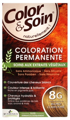 Les 3 Chênes Color & Soin Coloration Permanente Extraits Végétaux Sans Ammoniaque - Coloration : Blond Clair Doré : 8G