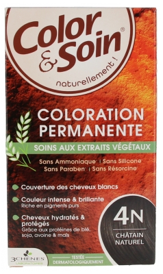 Les 3 Chênes Color & Soin Coloration Permanente Extraits Végétaux Sans Ammoniaque - Coloration : Châtain Naturel : 4N