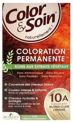 Les 3 Chênes Color & Soin Coloration Permanente Extraits Végétaux Sans Ammoniaque - Coloration : Blond Clair Cendré : 10A