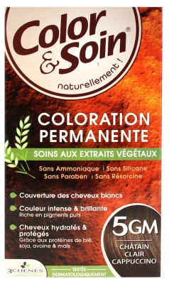 Les 3 Chênes Color & Soin Coloration Permanente Extraits Végétaux Sans Ammoniaque - Coloration : Châtain Clair Capuccino : 5GM