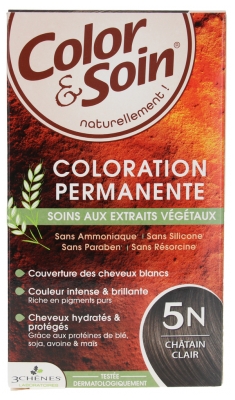 Les 3 Chênes Color & Soin Coloration Permanente Extraits Végétaux Sans Ammoniaque - Coloration : Châtain Clair : 5N