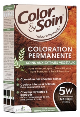 Les 3 Chênes Color & Soin Coloration Permanente Extraits Végétaux Sans Ammoniaque - Coloration : Marron Doré : 5W