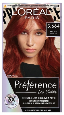 L'Oréal Paris Préférence Couleur Permanente Éclatante 204 ml - Coloration : 5.664 Rouge Cerise