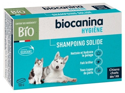 Biocanina Hygiène Shampoing Solide pour Chiens et Chats Bio 100 Grammes