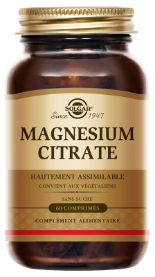 Solgar Magnésium Citrate Hautement Assimilable 60 Comprimés