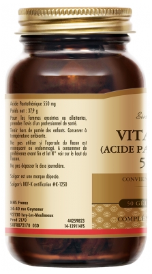 Solgar Vitamine B5 550 mg Gélules Végétales