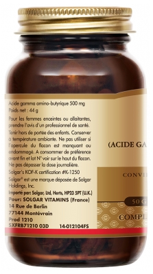 Solgar G.a.b.a. 500 mg Gélules Végétales
