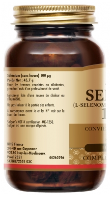 Solgar Sélénium 100 µg 100 Comprimés