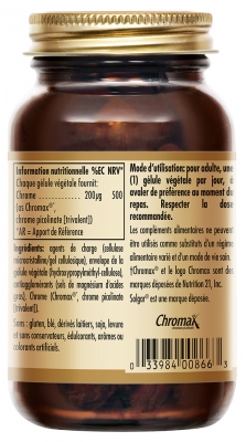 Solgar Chrome Picolinate 200 ?gélules Végétales