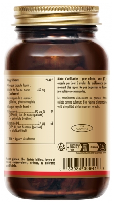 Solgar Huile de Foie de Morue Vitamines A & D 250 Capsules