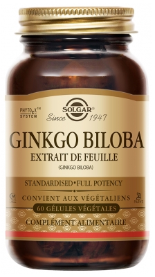Solgar Extrait de Feuille de Ginkgo Biloba 60 Gélules Végétales