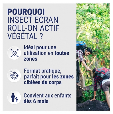 Insect Ecran Roll-on Anti-Moustiques 5H Actif d'Origine Végétal 50 ml