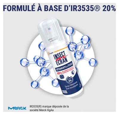 Insect Ecran Spray Insecticide Vêtements & Tissus Jusqu'à 8h 100 ml