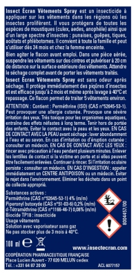 Insect Ecran Spray Insecticide Vêtements Dès 2 ans 100 ml