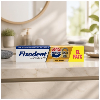 Fixodent Pro Plus Crème Adhésive Fixation Forte Goût Neutre 57 Grammes