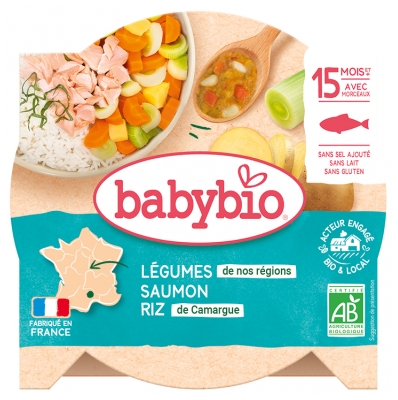 Babybio Légumes Riz Saumon 15 Mois et + Bio 260 g