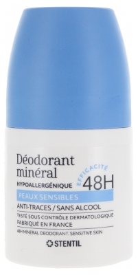 Stentil Déodorant Minéral pour Peaux Sensibles 48H Roll-On 50 ml