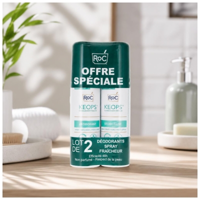 Roc Keops Spray Déodorant Fraîcheur Lot de 2 X 100 ml