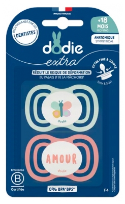 Dodie Extra 2 Sucettes Anatomiques 18 Mois et +