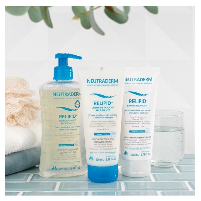 Neutraderm Relipid+ Huile Lavante Relipidante Peaux Sensibles et Très Sèches 400 ml