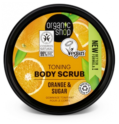 Organic Shop Body Scrub Gommage Tonifiant Corps à l'Huile d'Orange 250 ML