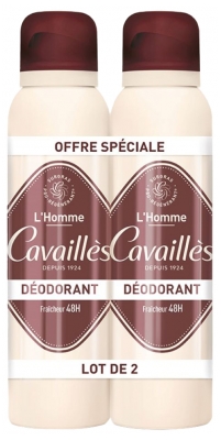 Cavaillès Déodorant Homme Fraîcheur Spray 2 x 150 ml