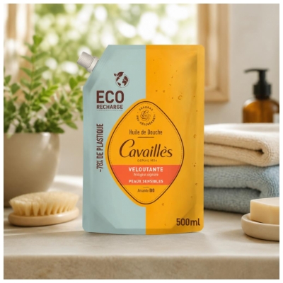 Cavaillès Éco-Recharge Huile de Douche Veloutante Peaux Sensibles 500 ml