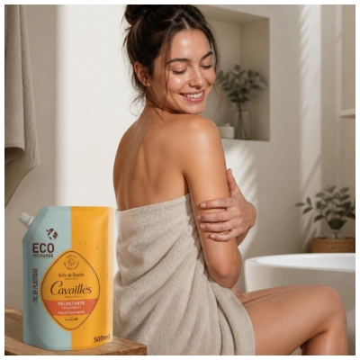 Cavaillès Éco-Recharge Huile de Douche Veloutante Peaux Sensibles 500 ml