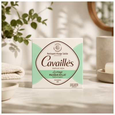 Cavaillès Nettoyant Solide Masque Éclat Visage 70 g