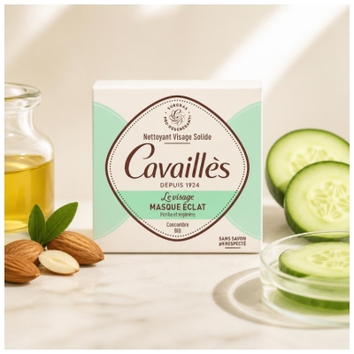 Cavaillès Nettoyant Solide Masque Éclat Visage 70 g