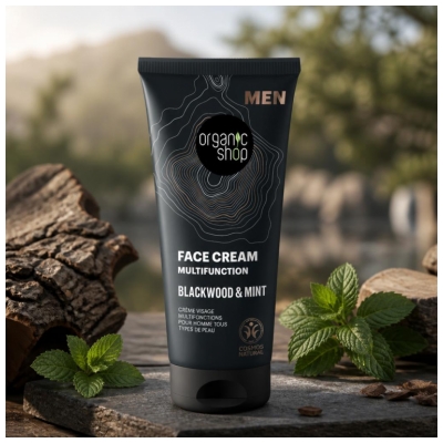 Organic Shop Men Écorce de Chêne et Menthe Crème Visage 75 ML