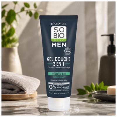 Léa Nature SO BIO étic Men Gel Douche 3en1 Rafraîchissant Biologique 200 ML
