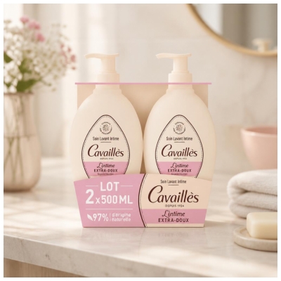 Cavaillès Soin Lavant Toilette Intime Extra-Doux 2 x 500 ml