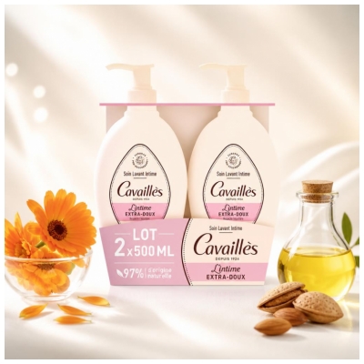 Cavaillès Soin Lavant Toilette Intime Extra-Doux 2 x 500 ml