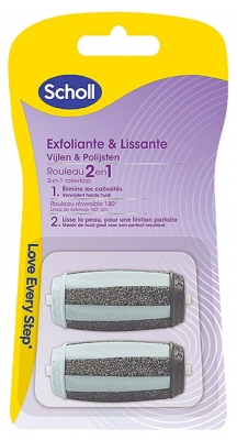 Scholl Rouleaux de Remplacement 2en1 Exfoliant & Lissant Pour Râpe Électrique X2