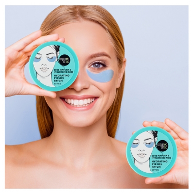Organic Shop Patchs Yeux Hydratant Matcha et Acide Hyaluronique 60 Unités