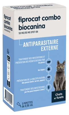 Biocanina Fiprocat Combo Chat Furet 3 pipettes
