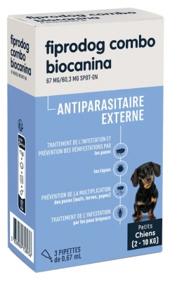 Biocanina Fiprodog Combo Petits Chiens de 2-10 kg 3 Pipettes