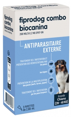 Biocanina Fiprodog Combo Grands Chiens de 20-40 kg 3 Pipettes