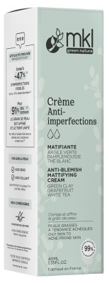 MKL Green Nature Crème Anti-Imperfections Matifiante Biologique 40 ML